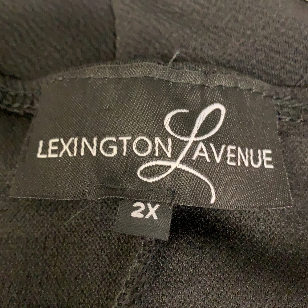 Lexington Avenue size 2X two tone black dress Polyester stretchy - Picture 4 of 4